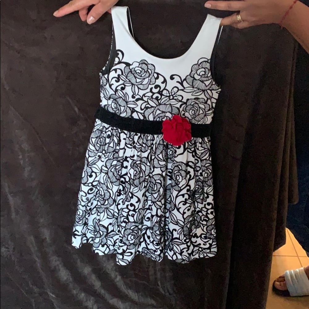 Black dress with white